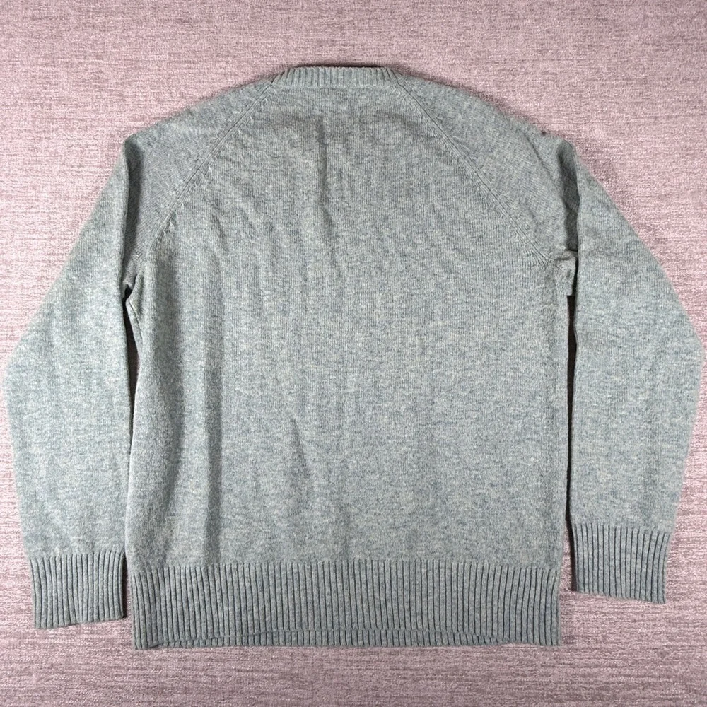 NEW J.CREW Sweater Mens L Blue Lambswool Raglan L/S Crewneck 13529